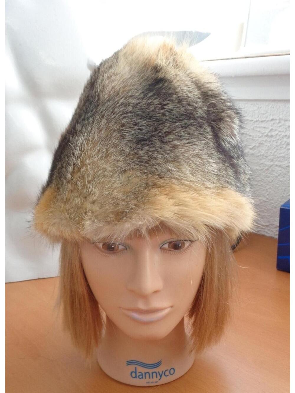 EXCELLENT AMERICAN GRAY FOX FUR HAT WOMEN WOMAN SIZE ALL